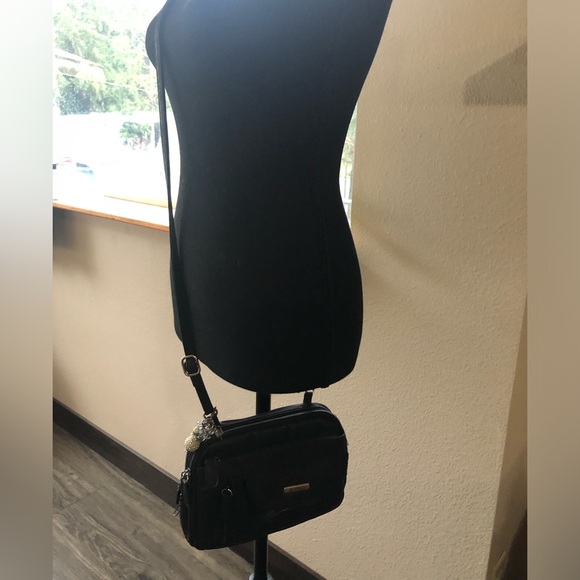 Multi Sac Black Faux Leather Multi Pocket Multi Compartment Crossbody Purse - Picture 10 of 11